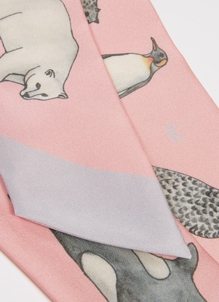 Detail View - Click To Enlarge - CJW - 'Winter Animal Twilly' graphic print silk skinny scarf