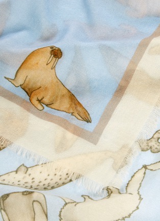 Detail View - Click To Enlarge - CJW - 'Winter Animals Mini' graphic print wool scarf