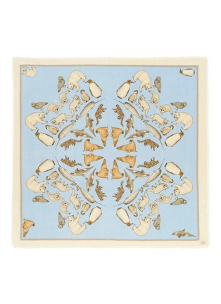 Main View - Click To Enlarge - CJW - 'Winter Animals Mini' graphic print wool scarf