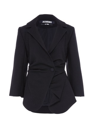 Main View - Click To Enlarge - JACQUEMUS - Asymmetric drape suiting blazer
