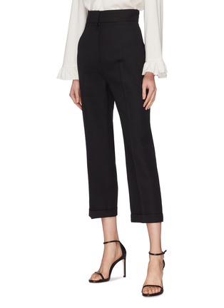 Front View - Click To Enlarge - JACQUEMUS - Roll cuff cropped straight leg pants