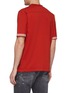 Back View - Click To Enlarge - STONE ISLAND - Logo embroidered stripe cuff T-shirt