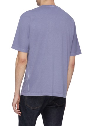 Back View - Click To Enlarge - STONE ISLAND - Mirrored logo embroidered oversized T-shirt