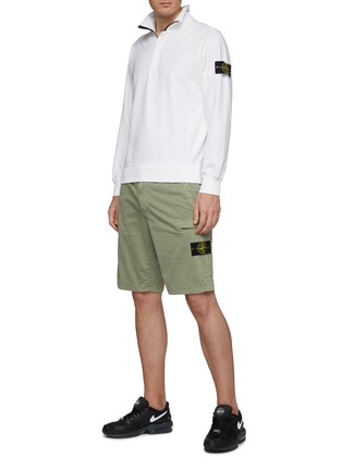 Figure View - Click To Enlarge - STONE ISLAND - Twill cargo Bermuda shorts