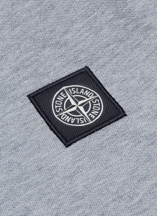  - STONE ISLAND - Contrast rib logo patch polo shirt