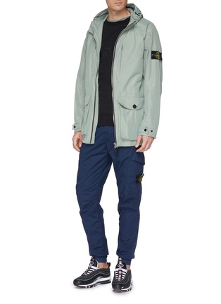 Figure View - Click To Enlarge - STONE ISLAND - Mix pocket hooded Micro Reps coat