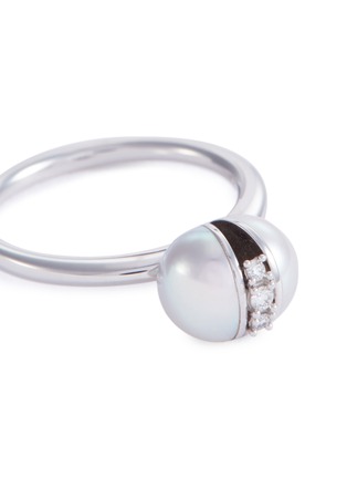 Detail View - Click To Enlarge - TASAKI - 'In Bloom' diamond Akoya pearl 18k white gold ring