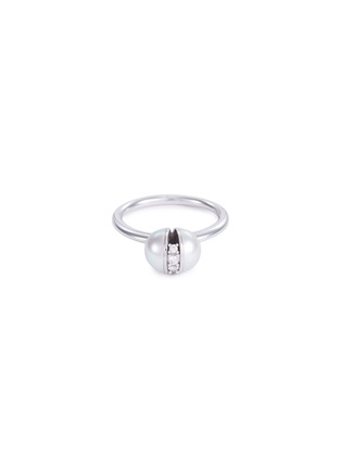 Main View - Click To Enlarge - TASAKI - 'In Bloom' diamond Akoya pearl 18k white gold ring
