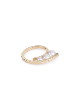 Main View - Click To Enlarge - TASAKI - 'A Fine Balance' diamond Akoya pearl 18k yellow gold ring