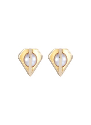 Main View - Click To Enlarge - TASAKI - 'Stellar' Akoya pearl 18k yellow gold earrings