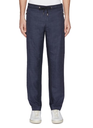 Main View - Click To Enlarge - PAUL SMITH - Stripe inseam wool blend jogging pants