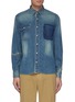 Main View - Click To Enlarge - SACAI - x Dr. Woo floral embroidered pocket denim shirt