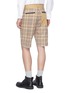 Back View - Click To Enlarge - SACAI - Belted check plaid shorts
