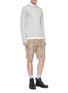 Figure View - Click To Enlarge - SACAI - Belted check plaid shorts