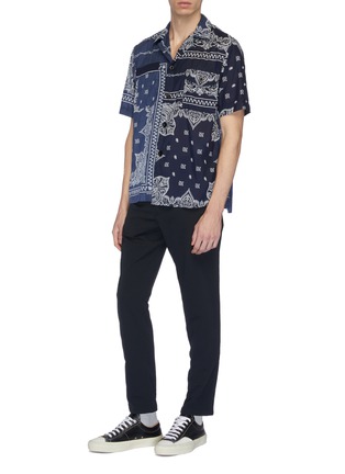 Figure View - Click To Enlarge - SACAI - Bandana graphic print patchwork short sleeve shirt