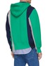 Back View - Click To Enlarge - SACAI - Layered placket colourblock zip hoodie