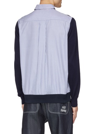 Back View - Click To Enlarge - SACAI - Stripe shirt back cotton sweater