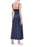 Back View - Click To Enlarge - CÉDRIC CHARLIER - Contrast topstitching drape panel sleeveless dress