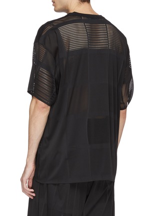 Back View - Click To Enlarge - Y-3 - Open knit patchwork T-shirt