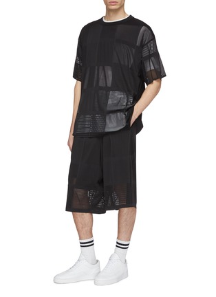 Figure View - Click To Enlarge - Y-3 - Open knit patchwork T-shirt