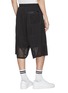 Back View - Click To Enlarge - Y-3 - Open knit patchwork drop crotch shorts