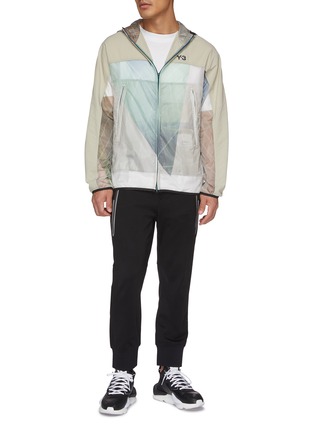 Figure View - Click To Enlarge - Y-3 - Packable colourblock patchwork hooded windbreaker jacket