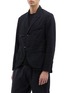 Detail View - Click To Enlarge - ZIGGY CHEN - Detachable layered hem linen-cotton soft blazer