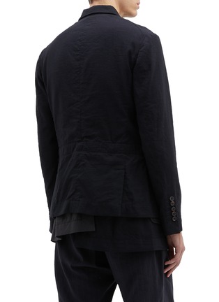Back View - Click To Enlarge - ZIGGY CHEN - Detachable layered hem linen-cotton soft blazer
