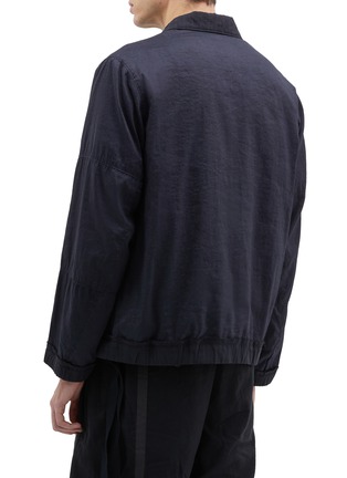 Back View - Click To Enlarge - ZIGGY CHEN - Pinstripe patchwork shirt jacket