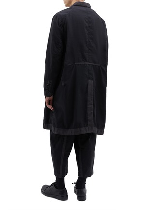 Back View - Click To Enlarge - ZIGGY CHEN - Contrast lapel linen-cotton coat