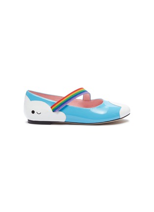 Main View - Click To Enlarge - WINK - 'Soda Pop' rainbow strap patent leather kids ballet flats