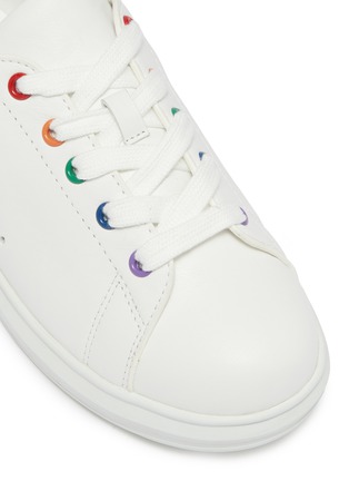 Detail View - Click To Enlarge - WINK - 'Popcorn' rainbow stripe counter leather kids sneakers