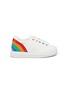 Main View - Click To Enlarge - WINK - 'Popcorn' rainbow stripe counter leather kids sneakers