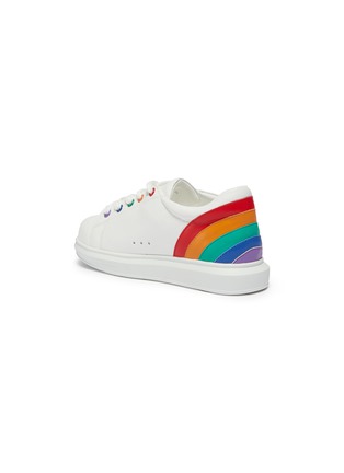 Figure View - Click To Enlarge - WINK - 'Popcorn' rainbow stripe counter leather kids sneakers
