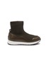 Main View - Click To Enlarge - WINK - 'Liquorice' leather trim mid top knit kids sneakers