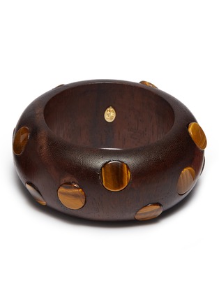 Main View - Click To Enlarge - KENNETH JAY LANE - Tiger's eye spot wood bangle