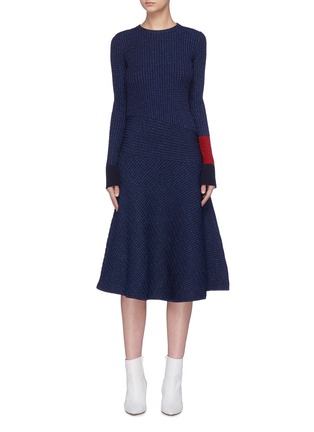Main View - Click To Enlarge - CÉDRIC CHARLIER - Colourblock cuff rib panelled knit dress