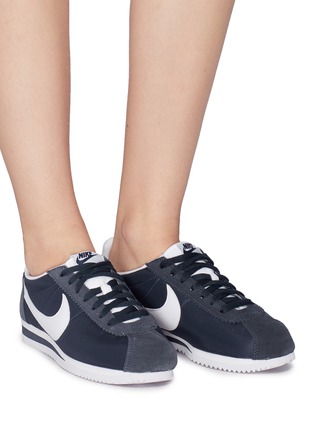 Figure View - Click To Enlarge - NIKE - 'Classic Cortez' Swoosh logo suede panel sneakers