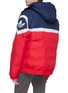 Back View - Click To Enlarge - ADIDAS - Logo print colourblock hooded down puffer jacket