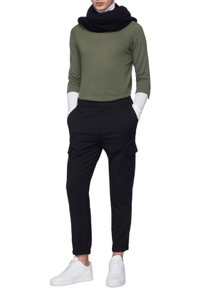 Figure View - Click To Enlarge - MATTHEW MILLER - Short sleeve cashmere-Merino wool sweater