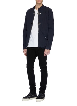Figure View - Click To Enlarge - RTA - Hook-and-eye zip front twill jacket