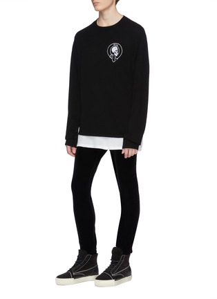Figure View - Click To Enlarge - RTA - Skull embroidered wool-cashmere sweater