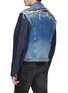Back View - Click To Enlarge - R13 - 'Sky' distressed patchwork mix denim trucker jacket