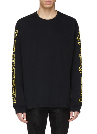 Main View - Click To Enlarge - R13 - Logo print sleeve oversized long sleeve T-shirt