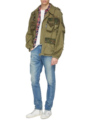 Figure View - Click To Enlarge - R13 - Camouflage print patchwork mix pocket jacket