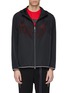 Main View - Click To Enlarge - BLACKBARRETT - Geometric perforated panel water-repellent hooded jacket