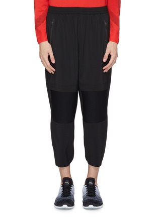 Main View - Click To Enlarge - BLACKBARRETT - Quilted knee panel water-repellent track pants