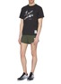 Figure View - Click To Enlarge - SATISFY - 'Short Distance' reflective slogan print perforated running shorts