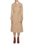 Main View - Click To Enlarge - SENTALER - Belted ribbed cuff melton wrap coat