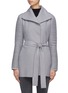 Main View - Click To Enlarge - SENTALER - Belted ribbed sleeve wrap coat
